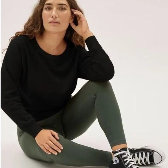 Everlane Black Crew Neck Long Sleeve Sweatshirt Women XXS - Picture 1 of 5